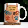 Dog Sitter Customizable Name With Paw Prints And Pet Care Essentials - Personalized Custom Coffee Mug - JBS014_MG Dog Sitter Customizable Name With Paw Prints And Pet Care Essentials - Personalized Custom Coffee Mug - JBS014_MG