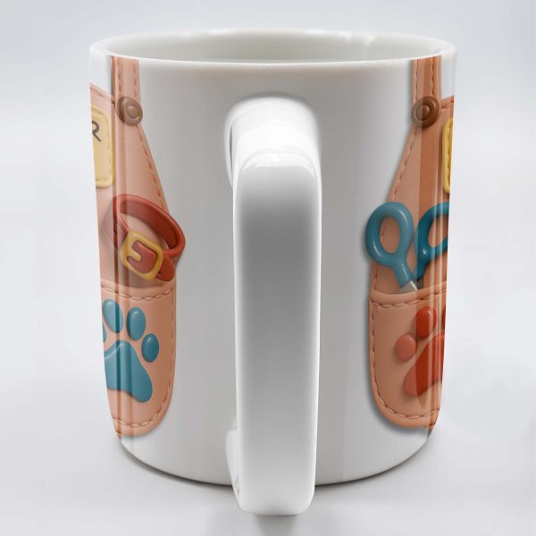 Dog Sitter Customizable Name With Paw Prints And Pet Care Essentials - Personalized Custom Coffee Mug - JBS014_MG Dog Sitter Customizable Name With Paw Prints And Pet Care Essentials - Personalized Custom Coffee Mug - JBS014_MG