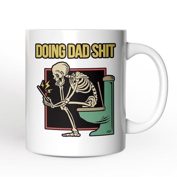 Doing Dad Stuff Personalized Mug, Funny Toilet Skeleton Gift For Dad With Custom Name Doing Dad Stuff Personalized Mug, Funny Toilet Skeleton Gift For Dad With Custom Name