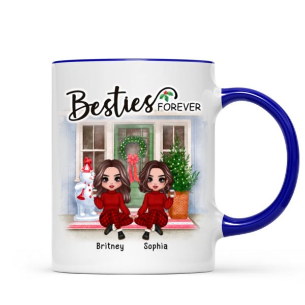 Doll Best Friends Sisters Christmas Front Door Personalized Mug Doll Best Friends Sisters Christmas Front Door Personalized Mug