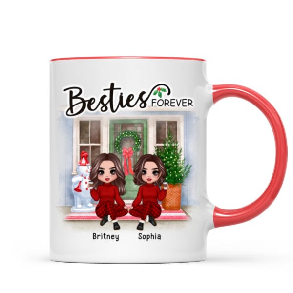 Doll Best Friends Sisters Christmas Front Door Personalized Mug Doll Best Friends Sisters Christmas Front Door Personalized Mug