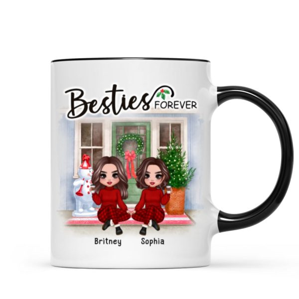 Doll Best Friends Sisters Christmas Front Door Personalized Mug Doll Best Friends Sisters Christmas Front Door Personalized Mug