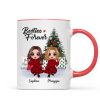 Doll Besties Best Friends Sitting Beside Christmas Tree Personalized Mug Doll Besties Best Friends Sitting Beside Christmas Tree Personalized Mug