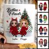 Doll Besties Best Friends Sitting Beside Christmas Tree Personalized Mug Doll Besties Best Friends Sitting Beside Christmas Tree Personalized Mug