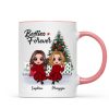 Doll Besties Best Friends Sitting Beside Christmas Tree Personalized Mug Doll Besties Best Friends Sitting Beside Christmas Tree Personalized Mug