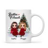 Doll Besties Best Friends Sitting Beside Christmas Tree Personalized Mug Doll Besties Best Friends Sitting Beside Christmas Tree Personalized Mug