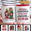 Doll Besties Sisters Sitting Christmas Personalized Mug Doll Besties Sisters Sitting Christmas Personalized Mug