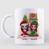 Doll Besties Sisters Sitting Christmas Personalized Mug Doll Besties Sisters Sitting Christmas Personalized Mug