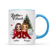 Doll Besties Sitting Beside Christmas Tree Personalized Mug Doll Besties Sitting Beside Christmas Tree Personalized Mug
