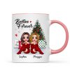 Doll Besties Sitting Beside Christmas Tree Personalized Mug Doll Besties Sitting Beside Christmas Tree Personalized Mug