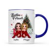 Doll Besties Sitting Beside Christmas Tree Personalized Mug Doll Besties Sitting Beside Christmas Tree Personalized Mug