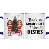 Doll Besties Standing Beside Christmas Tree Personalized Mug Doll Besties Standing Beside Christmas Tree Personalized Mug