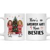 Doll Besties Standing Beside Christmas Tree Personalized Mug Doll Besties Standing Beside Christmas Tree Personalized Mug