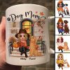 Doll Dog Mom Fall Season Front Porch Personalized Mug Doll Dog Mom Fall Season Front Porch Personalized Mug