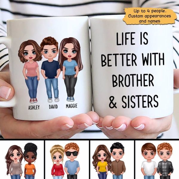 Doll Life Is Better Brothers Sisters Family Gift Personalized Mug Doll Life Is Better Brothers Sisters Family Gift Personalized Mug