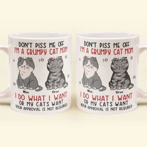 Don't Piss Me Off I'm A Grumpy Cat Mom/ Cat Dad - Personalized Mug