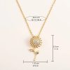 Double Layer Rotating Sunflower Stainless Steel Necklace Double Layer Rotating Sunflower Stainless Steel Necklace