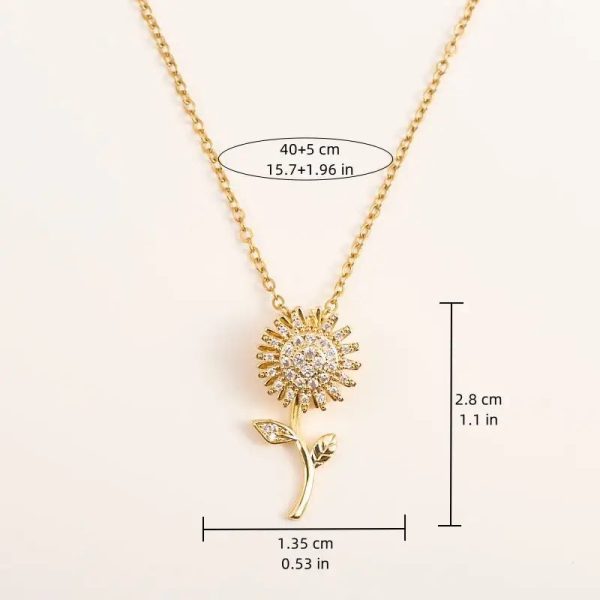 Double Layer Rotating Sunflower Stainless Steel Necklace Double Layer Rotating Sunflower Stainless Steel Necklace