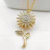 Double Layer Rotating Sunflower Stainless Steel Necklace Double Layer Rotating Sunflower Stainless Steel Necklace