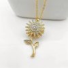 Double Layer Rotating Sunflower Stainless Steel Necklace Double Layer Rotating Sunflower Stainless Steel Necklace