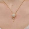 Double Layer Rotating Sunflower Stainless Steel Necklace Double Layer Rotating Sunflower Stainless Steel Necklace