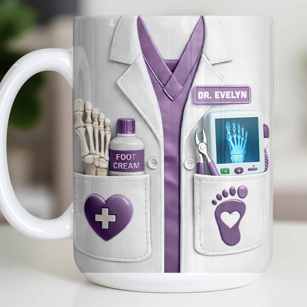 Dr. Lucia Foot Cream Doctor's Coat Mug - Personalized Custom Coffee Mug - DOC102_MG