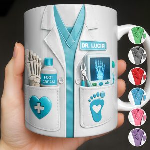 Dr. Lucia Foot Cream Doctor's Coat Mug - Personalized Custom Coffee Mug - DOC102_MG