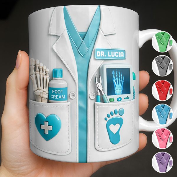 Dr. Lucia Foot Cream Doctor's Coat Mug - Personalized Custom Coffee Mug - DOC102_MG