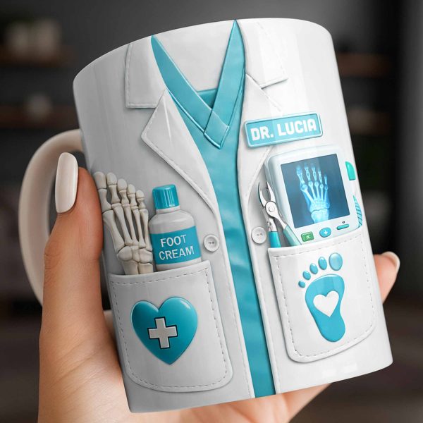 Dr. Lucia Foot Cream Doctor's Coat Mug - Personalized Custom Coffee Mug - DOC102_MG