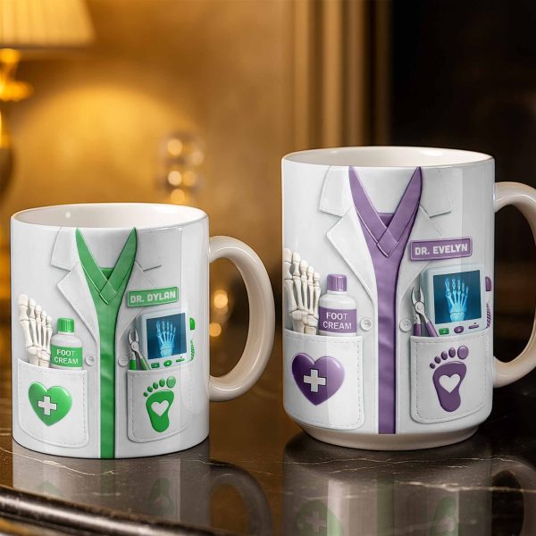 Dr. Lucia Foot Cream Doctor's Coat Mug - Personalized Custom Coffee Mug - DOC102_MG