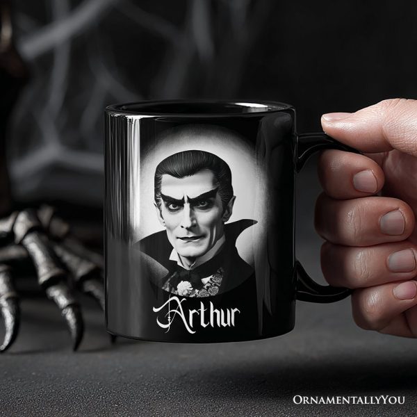 Dracula Spooky Portrait Personalized Mug Horror Villain Theme Halloween Gift with Custom Name Dracula Spooky Portrait Personalized Mug Horror Villain Theme Halloween Gift with Custom Name