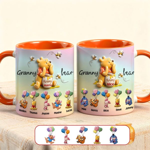 DSNY Honey Bear - Personalized Accent Mug - Gift For Grandma, Mom, Kids, Mother's Day HH01