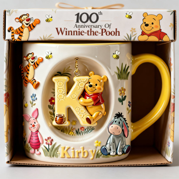 DSNY Honey Bear Anniversary 100 Years Of Friendship - Personalized Initial Alphabet Accent Mug - Gift For Movie Fans HH01 DSNY Honey Bear Anniversary 100 Years Of Friendship - Personalized Initial Alphabet Accent Mug - Gift For Movie Fans HH01