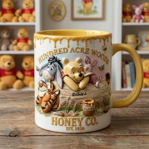 DSNY Honey Bear Happy 100 Years Of Woodland Friends - Personalized Accent Mug - Anniversary Gift For Movie Fans NL122