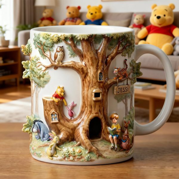 DSNY Honey Bear Tree Letter - Personalized White Edge-To-Edge Mug - Gift For Movie Fans NL122 DSNY Honey Bear Tree Letter - Personalized White Edge-To-Edge Mug - Gift For Movie Fans NL122