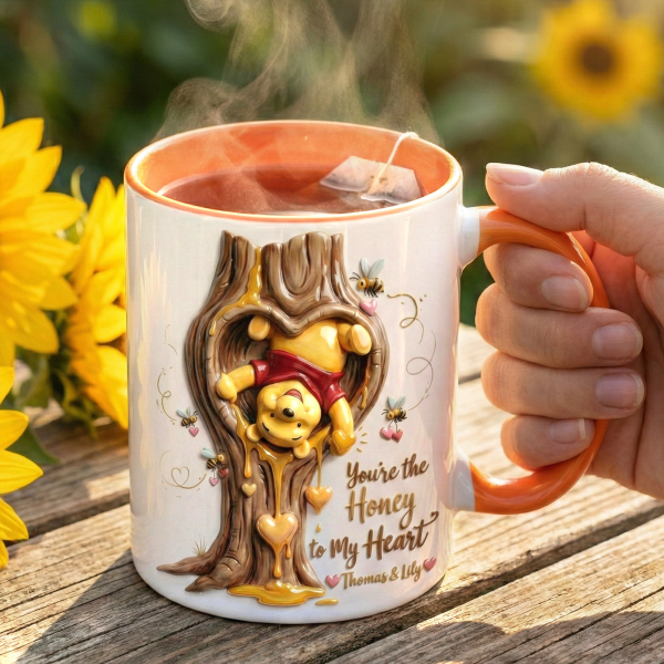 DSNY Honey Bear You're The Honey In My Heart - Personalized Accent Mug - Gift For Couple, Fan Movies HH01 DSNY Honey Bear You're The Honey In My Heart - Personalized Accent Mug - Gift For Couple, Fan Movies HH01