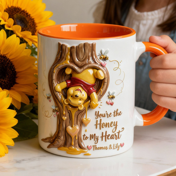 DSNY Honey Bear You're The Honey In My Heart - Personalized Accent Mug - Gift For Couple, Fan Movies HH01 DSNY Honey Bear You're The Honey In My Heart - Personalized Accent Mug - Gift For Couple, Fan Movies HH01