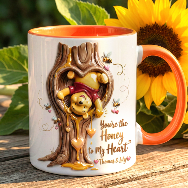 DSNY Honey Bear You're The Honey In My Heart - Personalized Accent Mug - Gift For Couple, Fan Movies HH01 DSNY Honey Bear You're The Honey In My Heart - Personalized Accent Mug - Gift For Couple, Fan Movies HH01