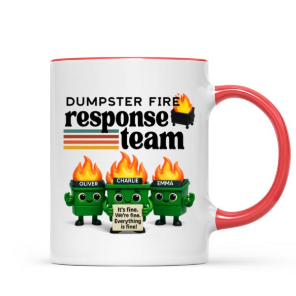 Dumpster Fire Response Team - Personalized Mug - Funny Christmas Gift, White Elephant Gift for Coworkers, Boss