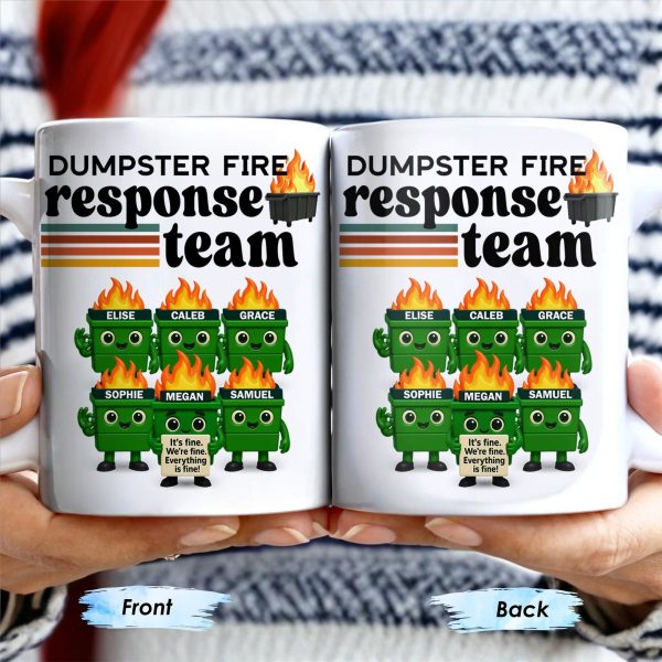 Dumpster Fire Response Team It's Fine We're Fine - Personalized Custom Coffee Mug - COL110_MG