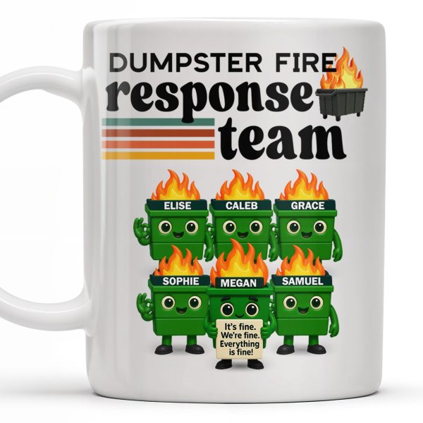 Dumpster Fire Response Team It's Fine We're Fine - Personalized Custom Coffee Mug - COL110_MG
