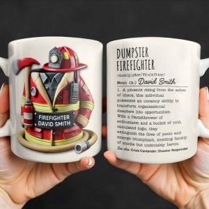 Dumpster Firefighter, Transforming Disasters Into Opportunities, Heroic Text Design - Personalized Custom Coffee Mug - FIF001_MG