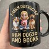 Easily Distracted By Dogs & Books - Personalized Mug Easily Distracted By Dogs & Books - Personalized Mug