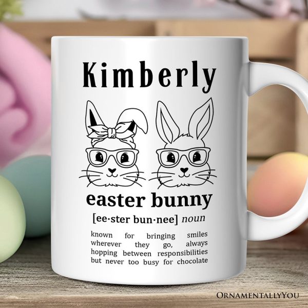 Easter Bunny Definition Personalized Mug, Funny Spring Gift With Custom Name Easter Bunny Definition Personalized Mug, Funny Spring Gift With Custom Name