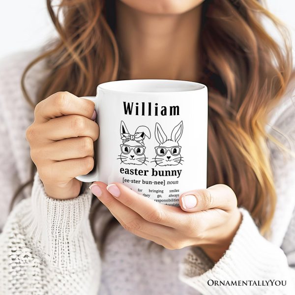 Easter Bunny Definition Personalized Mug, Funny Spring Gift With Custom Name Easter Bunny Definition Personalized Mug, Funny Spring Gift With Custom Name