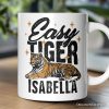 Easy Tiger Personalized Mug, Vintage Wild Animal Retro Grunge Gift With Custom Name Easy Tiger Personalized Mug, Vintage Wild Animal Retro Grunge Gift With Custom Name
