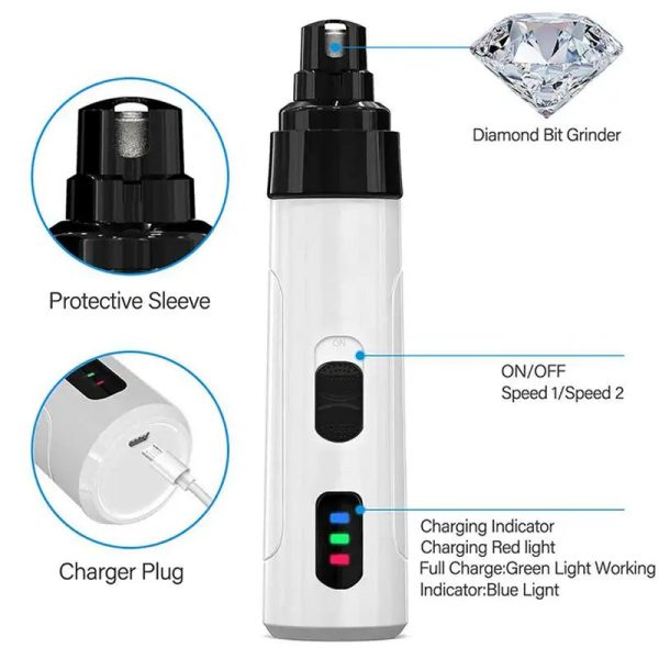 Electric Pet Nail Trimmer - USB Rechargeable Electric Pet Nail Trimmer - USB Rechargeable