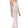 Elegant Sweetheart Spaghetti Strap High Split Lace Evening Maxi Dress - Beige Elegant Sweetheart Spaghetti Strap High Split Lace Evening Maxi Dress - Beige