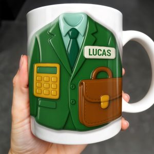 Elevate Your Coffee Experience With Suit and Calculator Design - Personalized Custom Coffee Mug - GRAD305_MG