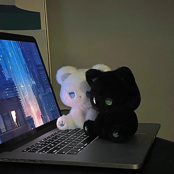 Emo Cat Plush Doll Cute Stuffed Toy Gift for Couples Emo Cat Plush Doll Cute Stuffed Toy Gift for Couples